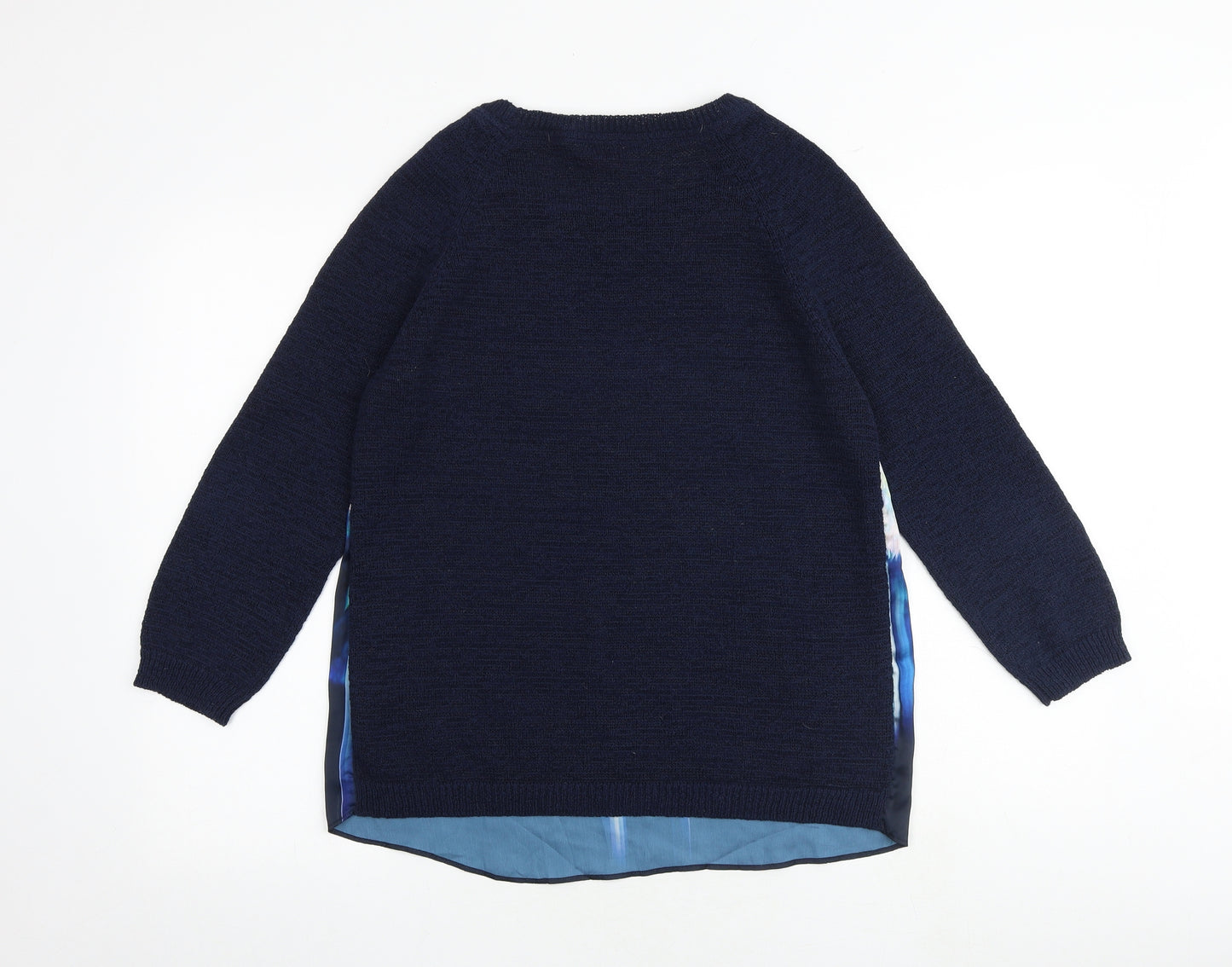 Butterfly Womens Blue Round Neck Polyester Pullover Jumper Size 14