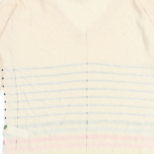 NEXT Womens Multicoloured V-Neck Striped Viscose Pullover Jumper Size 8