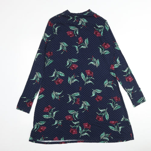Marks and Spencer Womens Multicoloured Floral Viscose A-Line Size 14 Round Neck Pullover
