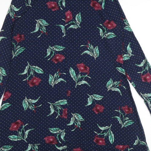 Marks and Spencer Womens Multicoloured Floral Viscose A-Line Size 14 Round Neck Pullover