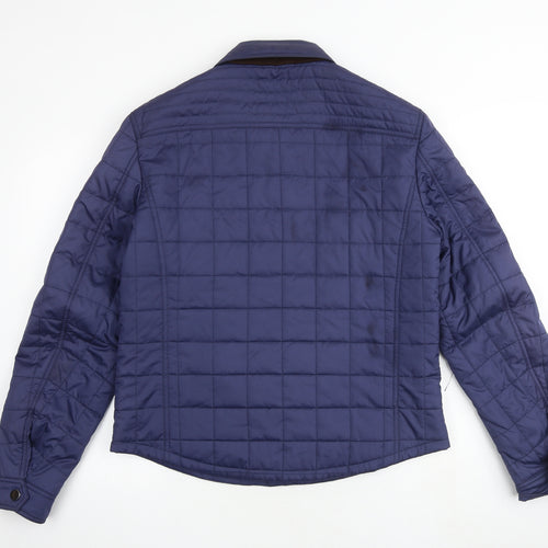 Kurt & Cross Womens Blue Quilted Jacket Size 12 Snap