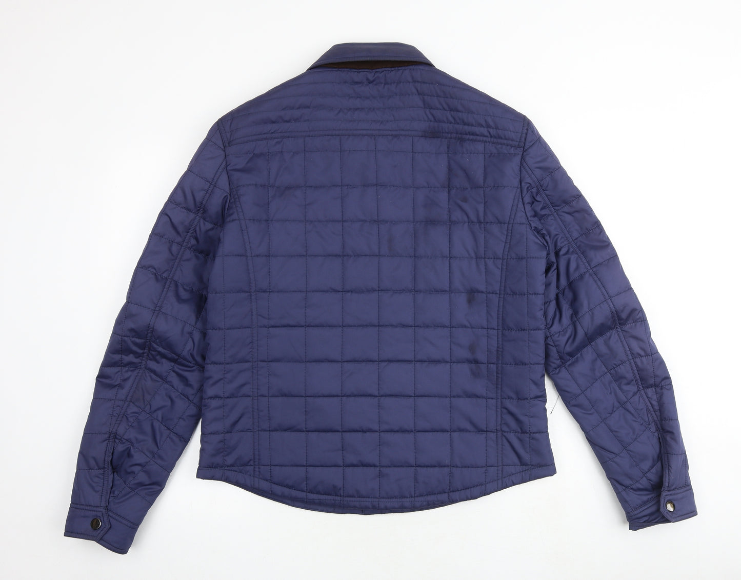 Kurt & Cross Womens Blue Quilted Jacket Size 12 Snap