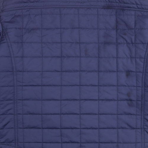 Kurt & Cross Womens Blue Quilted Jacket Size 12 Snap