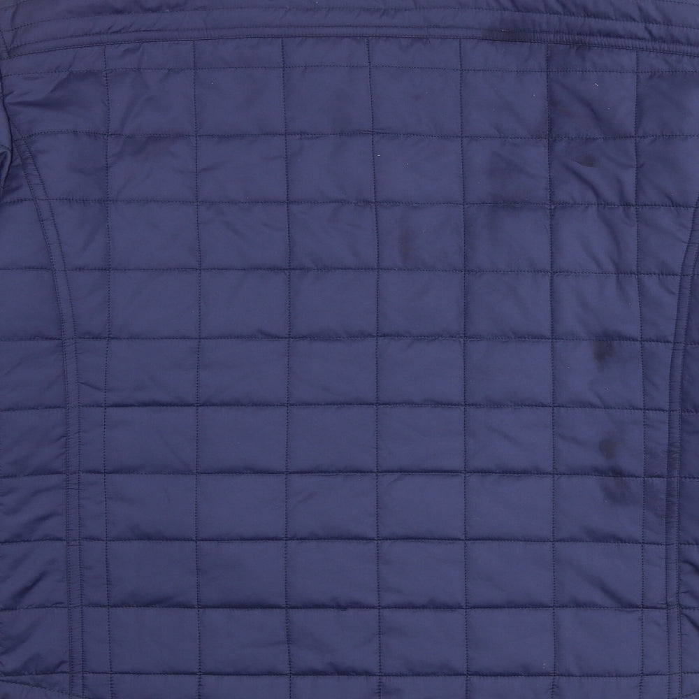 Kurt & Cross Womens Blue Quilted Jacket Size 12 Snap