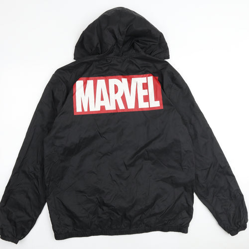 H&M Mens Black Jacket Size M Zip - Marvel