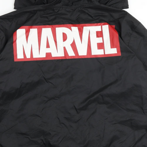 H&M Mens Black Jacket Size M Zip - Marvel