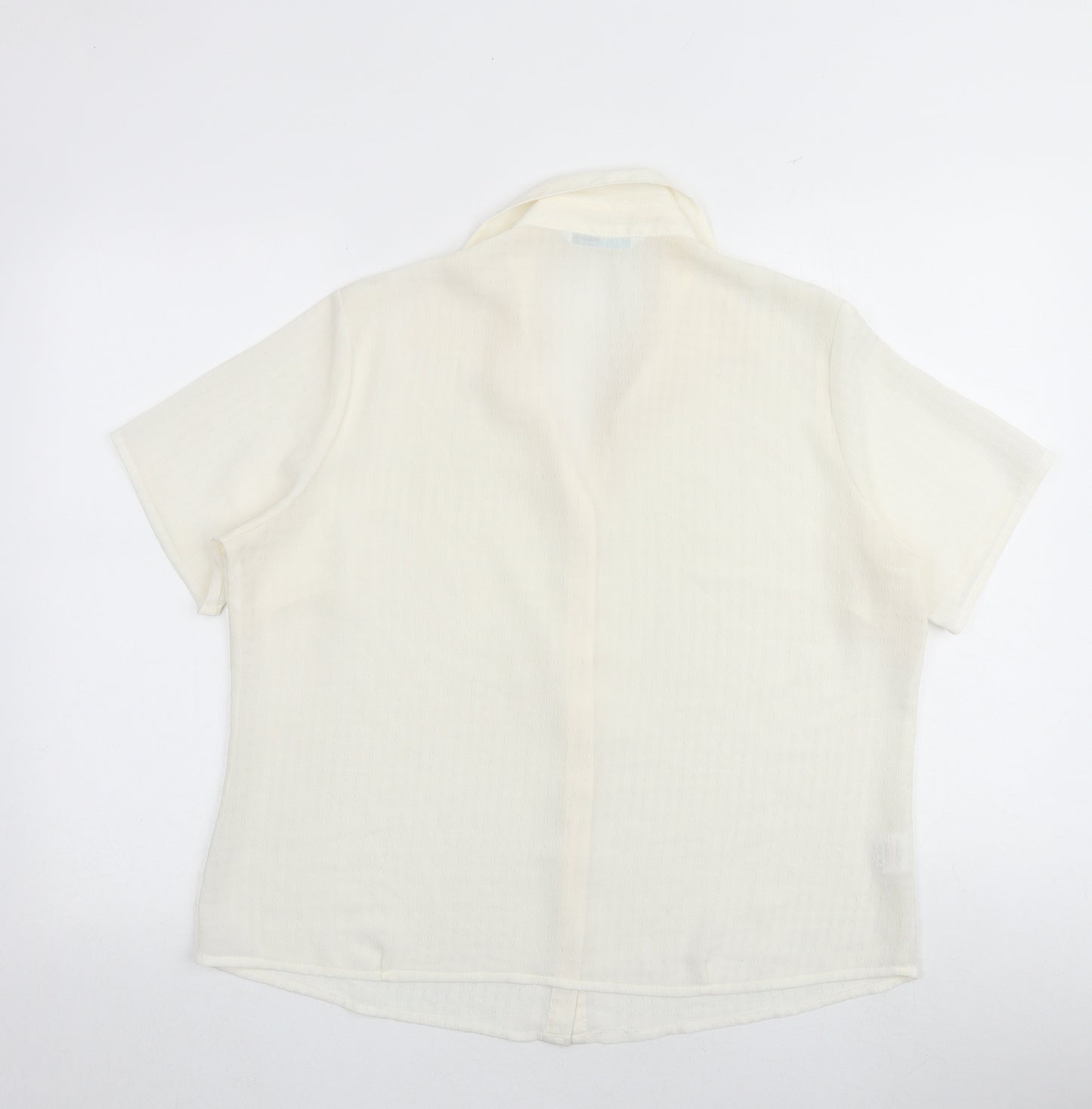 AMARANTO Womens Ivory Polyester Basic Button-Up Size 18 Collared