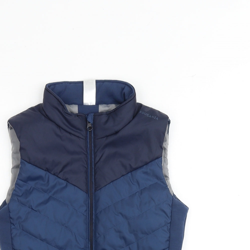 DECATHLON Boys Blue Gilet Jacket Size 8-9 Years Zip