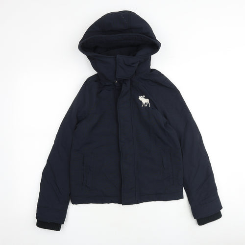 Abercrombie & Fitch Boys Blue Jacket Size L Zip