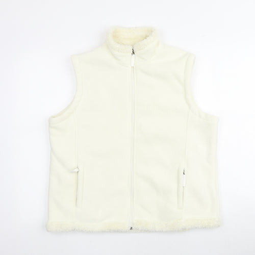 Anna Rose Womens Ivory Gilet Jacket Size L Zip