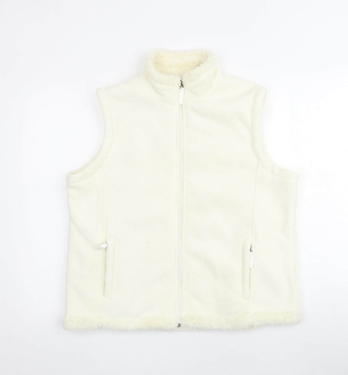 Anna Rose Womens Ivory Gilet Jacket Size L Zip