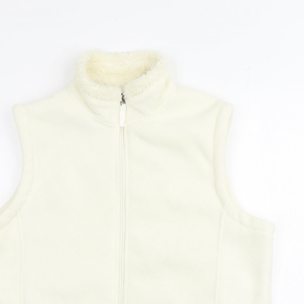 Anna Rose Womens Ivory Gilet Jacket Size L Zip