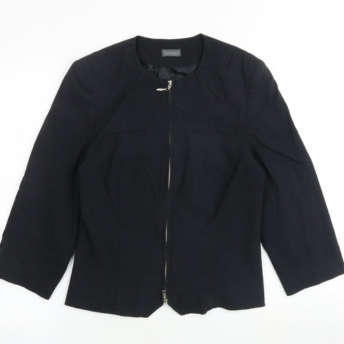 Definitions Womens Black Jacket Blazer Size 10 Zip