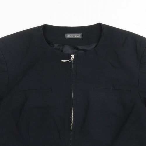Definitions Womens Black Jacket Blazer Size 10 Zip
