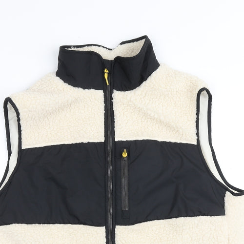 H&M Mens Multicoloured Gilet Jacket Size L Zip - Sherpa