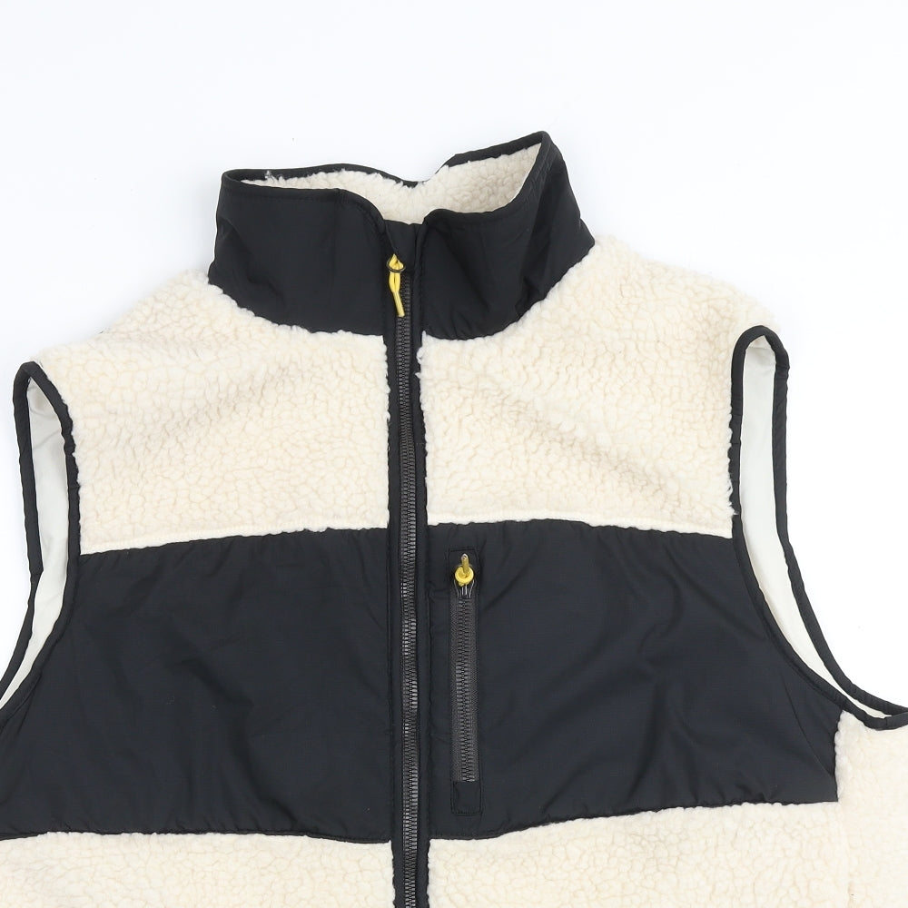 H&M Mens Multicoloured Gilet Jacket Size L Zip - Sherpa