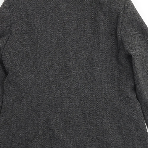 Klass Womens Grey Geometric Jacket Blazer Size 14 Button