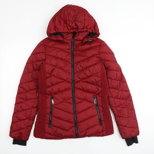 HFX Womens Red Quilted Jacket Size S Zip