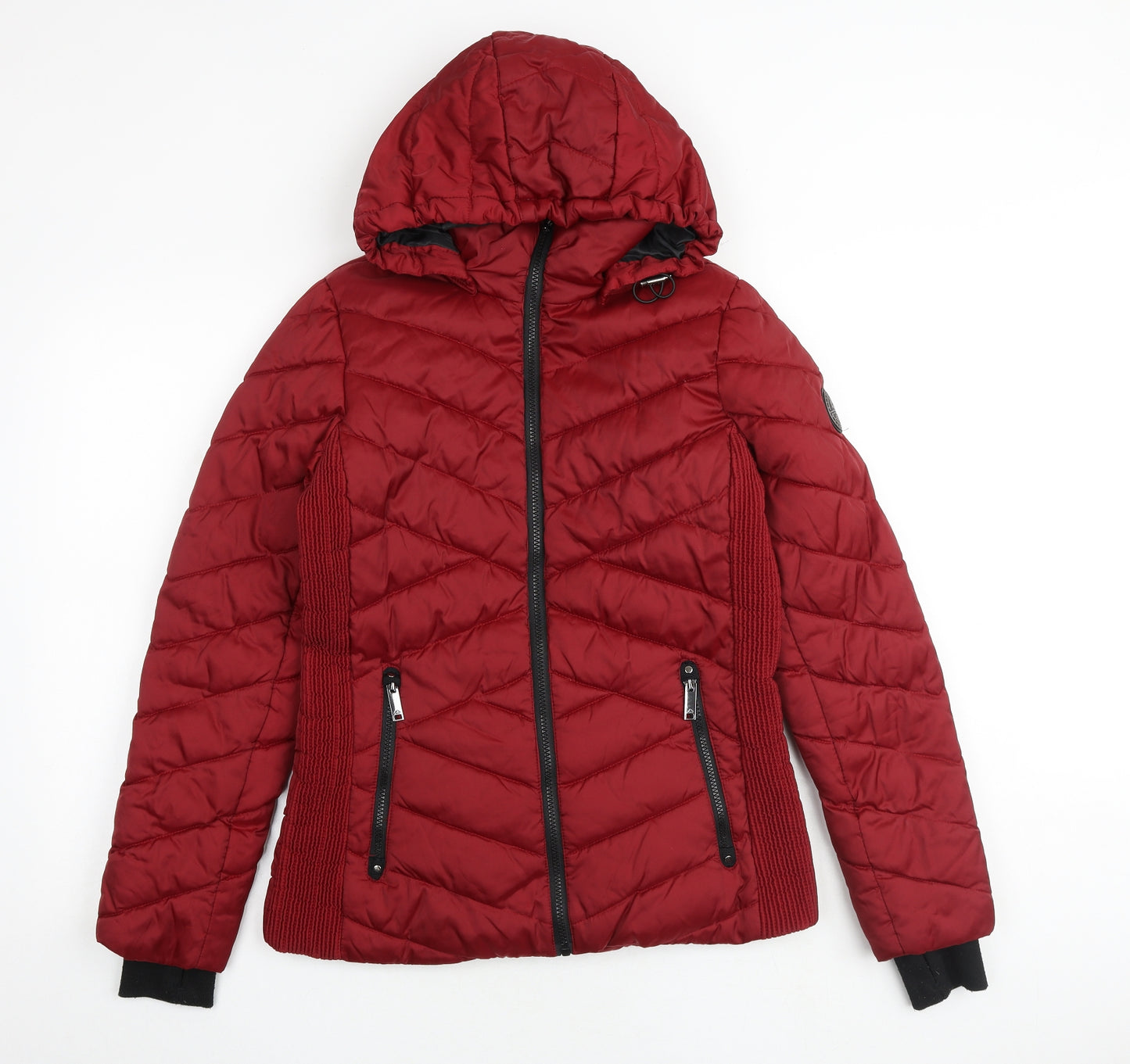 HFX Womens Red Quilted Jacket Size S Zip