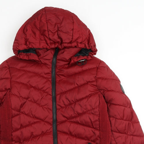 HFX Womens Red Quilted Jacket Size S Zip