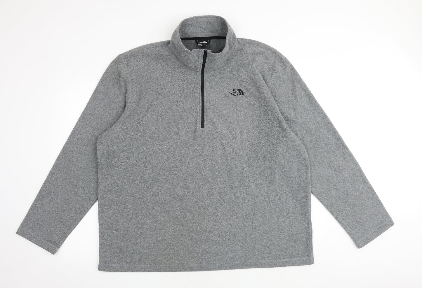The North Face Mens Grey Geometric Polyester Pullover Sweatshirt Size 2XL Zip