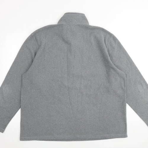 The North Face Mens Grey Geometric Polyester Pullover Sweatshirt Size 2XL Zip