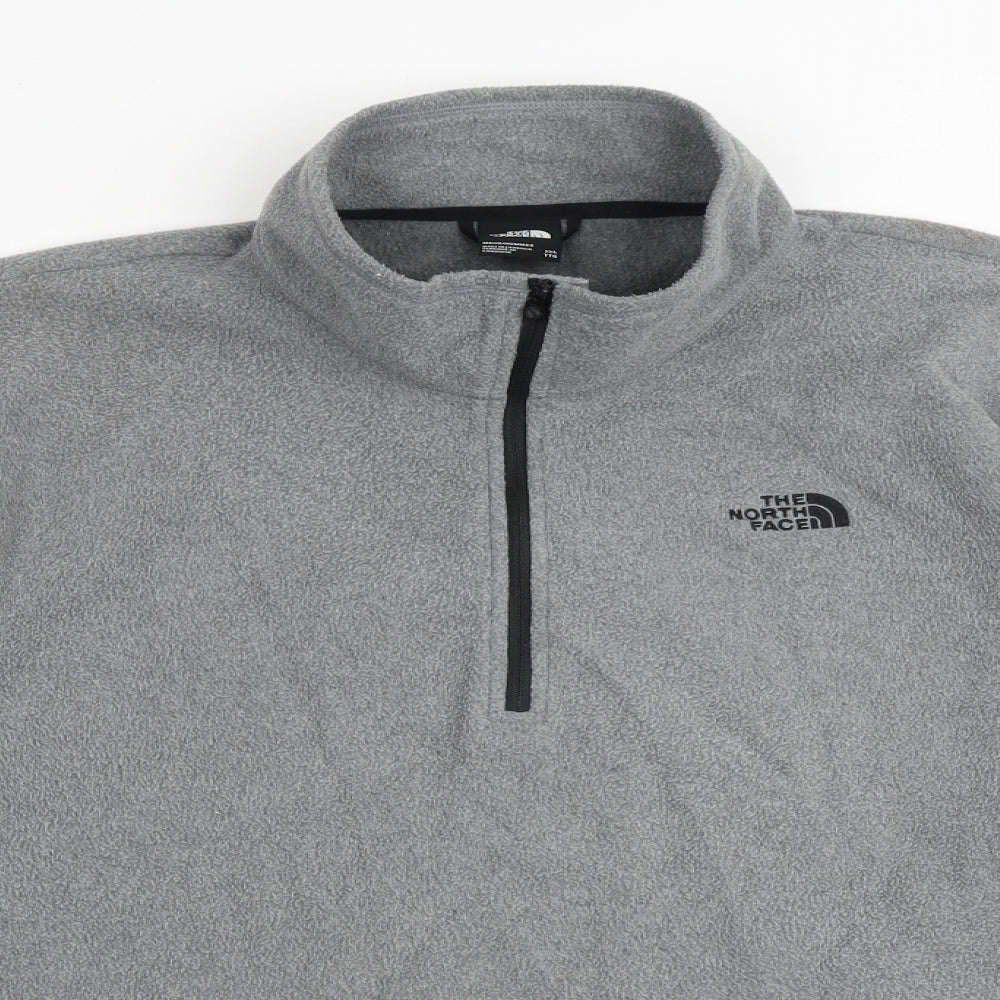 The North Face Mens Grey Geometric Polyester Pullover Sweatshirt Size 2XL Zip