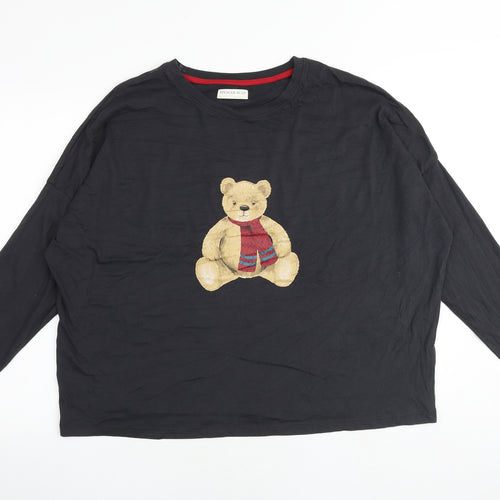 Marks and Spencer Womens Grey Cotton Basic T-Shirt Size XL Round Neck - Spencer Bear