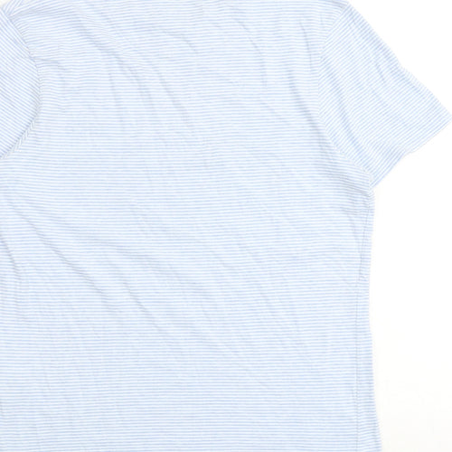 Lyle & Scott Mens Silver Striped Cotton T-Shirt Size S Round Neck