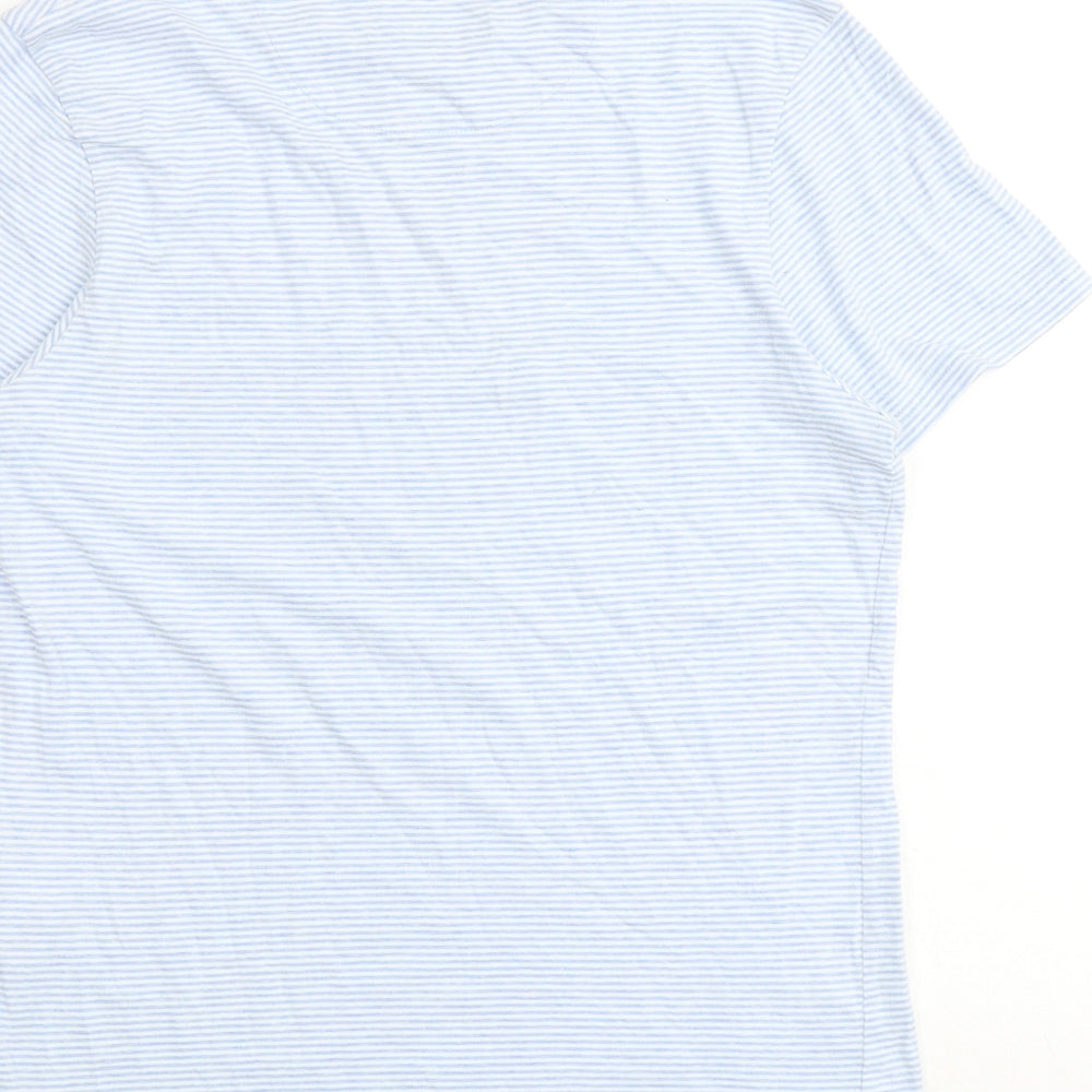 Lyle & Scott Mens Silver Striped Cotton T-Shirt Size S Round Neck