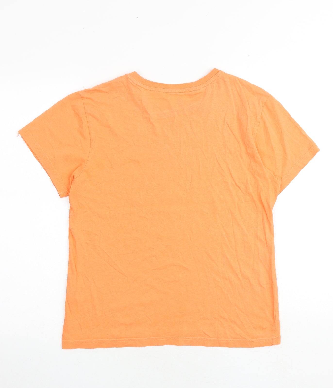 adidas Girls Orange 100% Cotton Basic T-Shirt Size 12-13 Years Round Neck Pullover