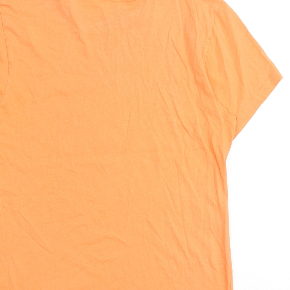 adidas Girls Orange 100% Cotton Basic T-Shirt Size 12-13 Years Round Neck Pullover