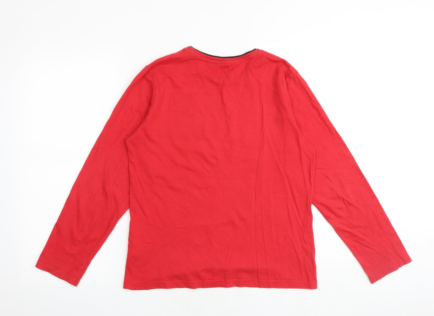 Marks and Spencer Boys Red 100% Cotton Basic T-Shirt Size 13-14 Years Round Neck Pullover - Manchester United