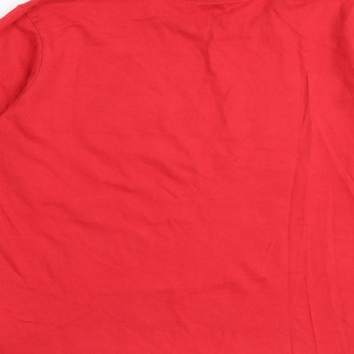 Marks and Spencer Boys Red 100% Cotton Basic T-Shirt Size 13-14 Years Round Neck Pullover - Manchester United