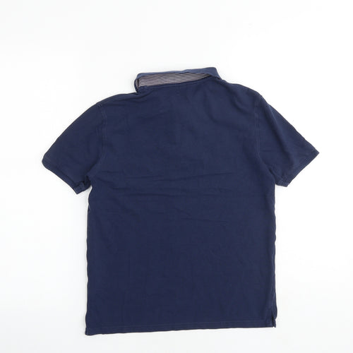Marks and Spencer Boys Blue 100% Cotton Basic Polo Size 11-12 Years Collared Button