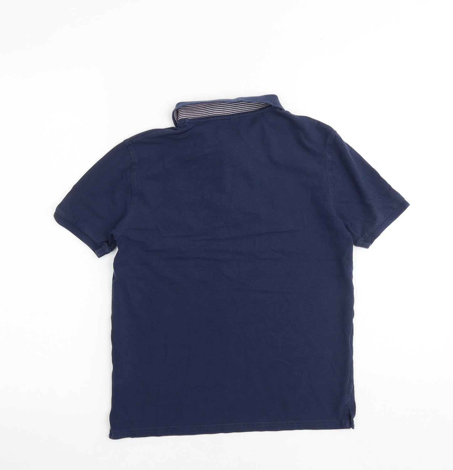 Marks and Spencer Boys Blue 100% Cotton Basic Polo Size 11-12 Years Collared Button