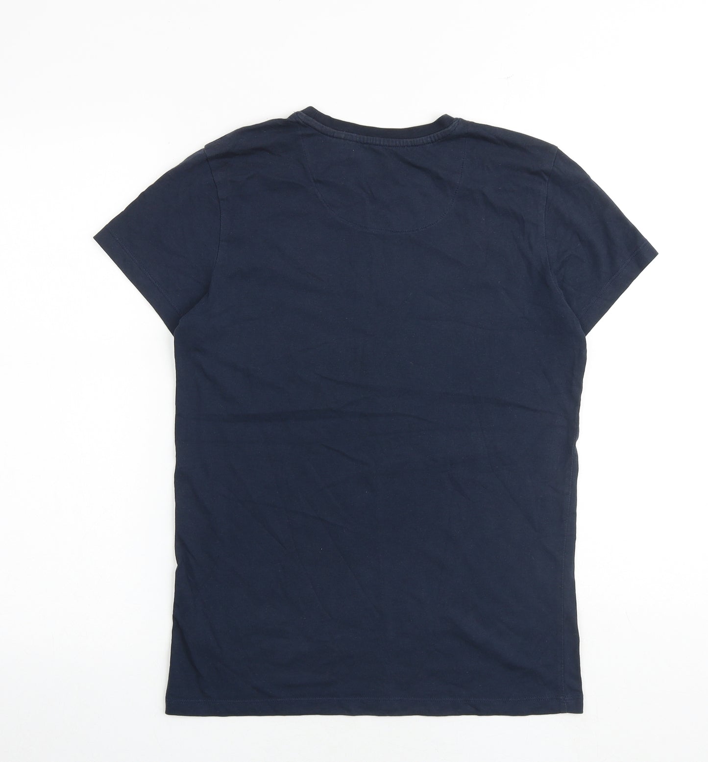 Blue Zoo Boys Blue 100% Cotton Basic T-Shirt Size 13-14 Years Round Neck Pullover - Dinosaur Print