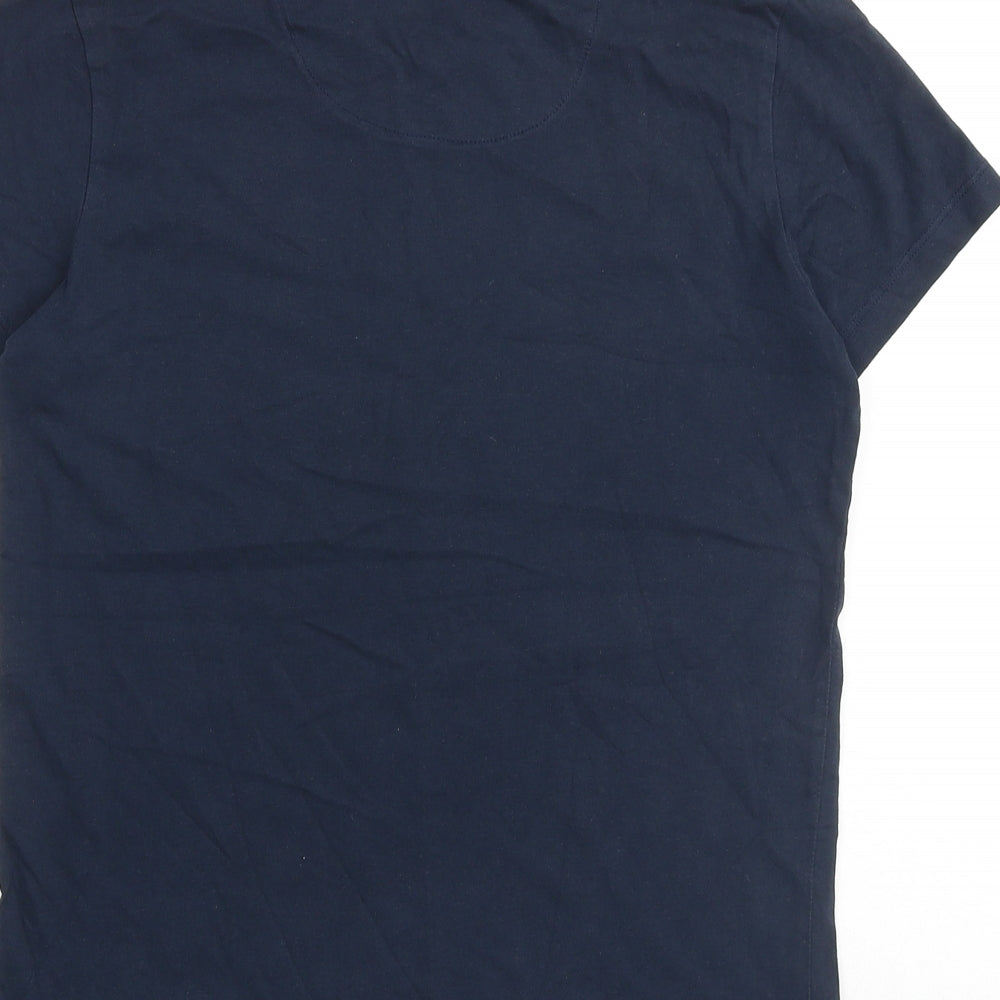 Blue Zoo Boys Blue 100% Cotton Basic T-Shirt Size 13-14 Years Round Neck Pullover - Dinosaur Print