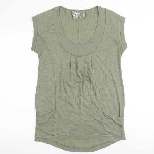 NEXT Womens Green 100% Cotton Tunic T-Shirt Size S Scoop Neck