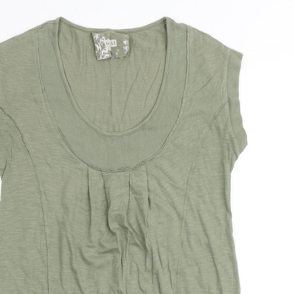 NEXT Womens Green 100% Cotton Tunic T-Shirt Size S Scoop Neck