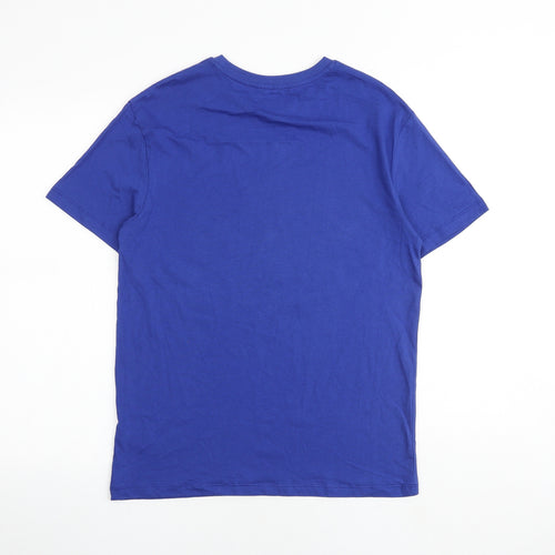 Marks and Spencer Boys Blue Cotton Basic T-Shirt Size 13-14 Years Round Neck Pullover - Gamer
