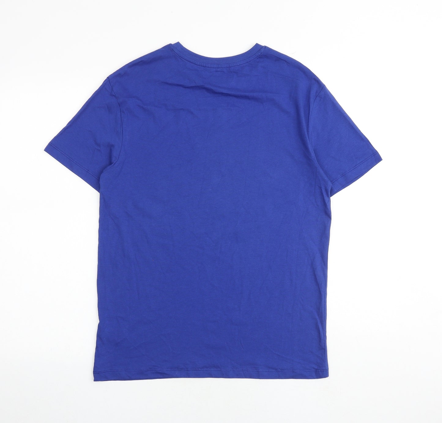 Marks and Spencer Boys Blue Cotton Basic T-Shirt Size 13-14 Years Round Neck Pullover - Gamer
