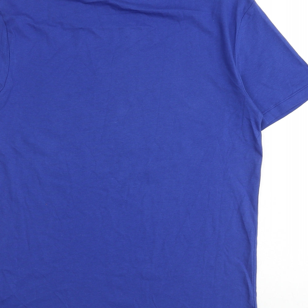 Marks and Spencer Boys Blue Cotton Basic T-Shirt Size 13-14 Years Round Neck Pullover - Gamer
