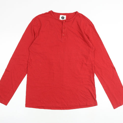 Symbol Essentials Mens Red Cotton T-Shirt Size M Round Neck