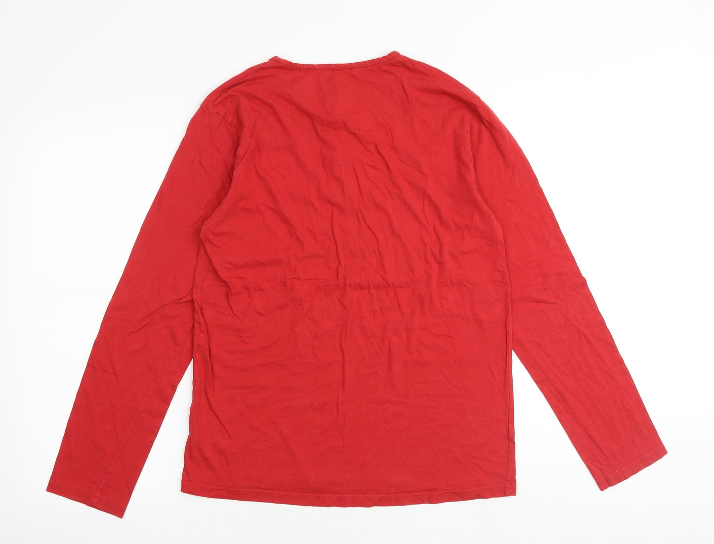 Symbol Essentials Mens Red Cotton T-Shirt Size M Round Neck