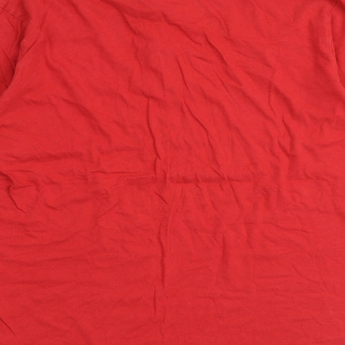 Symbol Essentials Mens Red Cotton T-Shirt Size M Round Neck