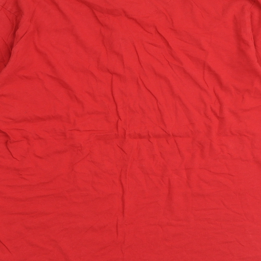 Symbol Essentials Mens Red Cotton T-Shirt Size M Round Neck