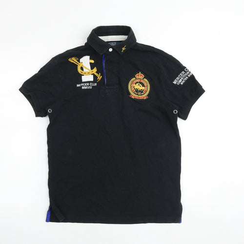 Ralph Lauren Mens Black Cotton Polo Size S Collared Button