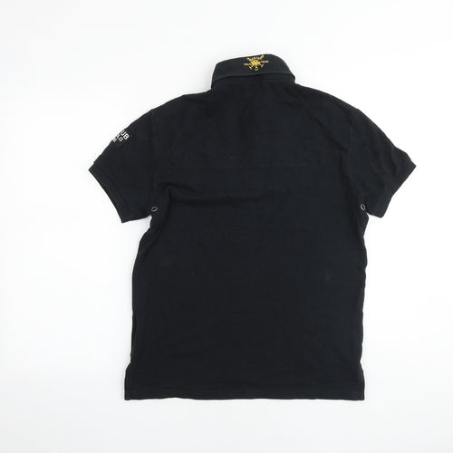 Ralph Lauren Mens Black Cotton Polo Size S Collared Button