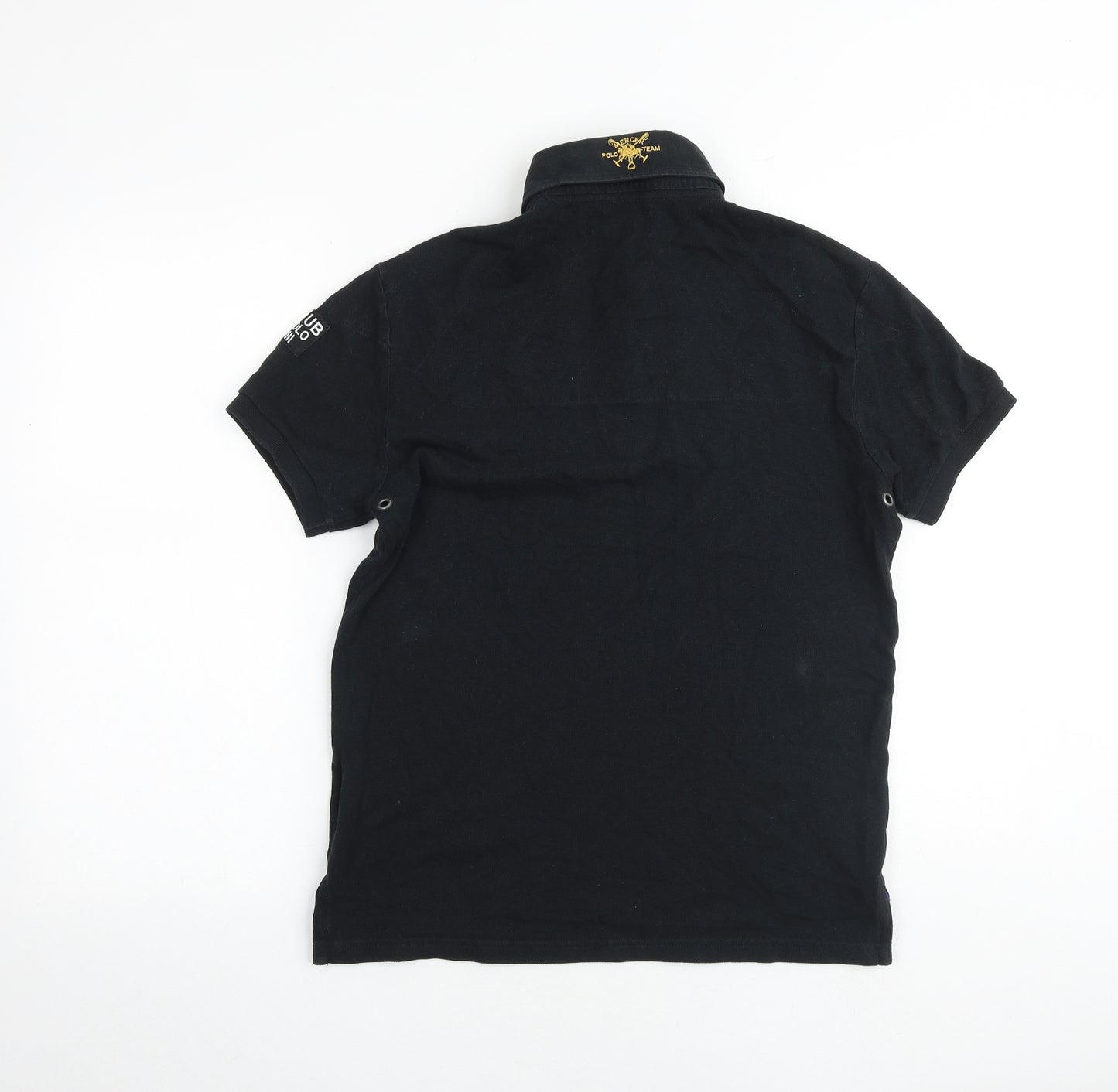 Ralph Lauren Mens Black Cotton Polo Size S Collared Button